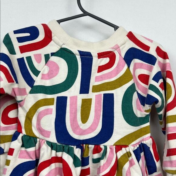 Hanna Andersson rainbow Frenchn terry sweatshirt rainbow print dress 2T (85 cm) - Picture 7 of 13